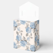 花の模様。ヴィンテージ青バラ フェイバーボックス (オープン)