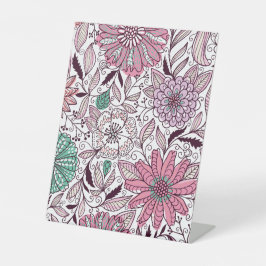 花の模様 台座サイン