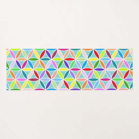 花の模様 – 数々の – 色 ヨガマット (裏面(横))