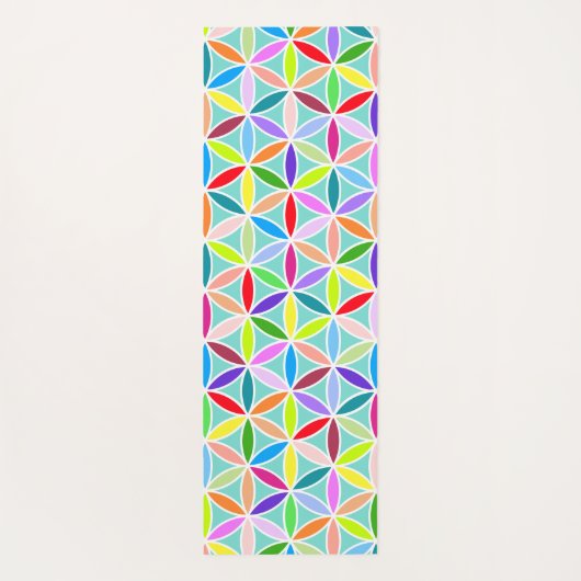 花の模様 – 数々の – 色 ヨガマット (裏面)