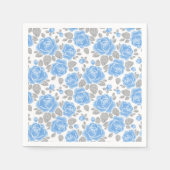 花の模様。水彩バラ/2 スタンダードカクテルナプキン (正面)