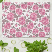 花の模様。水彩バラ/52 キッチンタオル (折り畳み)