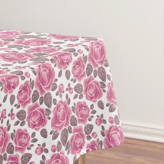 花の模様。水彩バラ/52 テーブルクロス (インサイチュ)