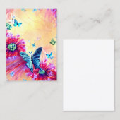 花の模様，熱帯の花，小さなダイヤモンド，ティ 名刺 (正面/裏面)