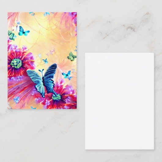 花の模様,熱帯の花,小さなダイヤモンド,ティ 名刺 (正面/裏面)