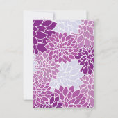 花の模様，紫のダリア結婚。 出欠カード (裏面)