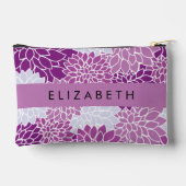 花の模様,紫のダリア,あなたの名前 アクセサリーポーチ (裏面)