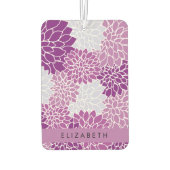 花の模様,紫のダリア,あなたの名前 カーエアーフレッシュナー (裏面)