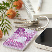 花の模様,紫のダリア,あなたの名前 キーホルダー (正面右)