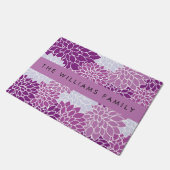 花の模様,紫のダリア,あなたの名前 ドアマット (アングル)
