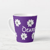 花の模様（紫） カフェラテマグ (左アングル)