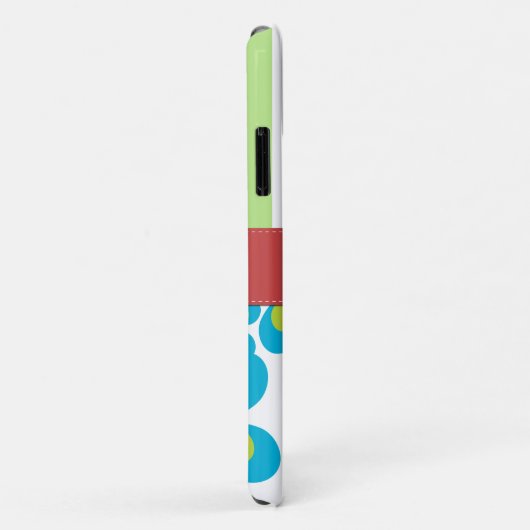 花の模様，緑のストライプ花，あなたの名前 Case-Mate iPhoneケース (裏面/右)