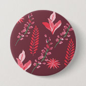 花の模様。 缶バッジ (正面)