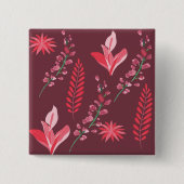 花の模様。 缶バッジ (正面)