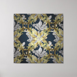 花の模様(金ゴールド要素を含む) キャンバスプリント