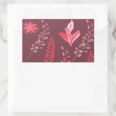 花の模様。 長方形シール (バッグ)