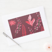 花の模様。 長方形シール (封筒)