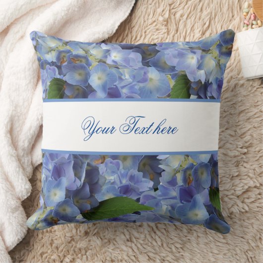 花の模様（青） クッション (ブランケット)