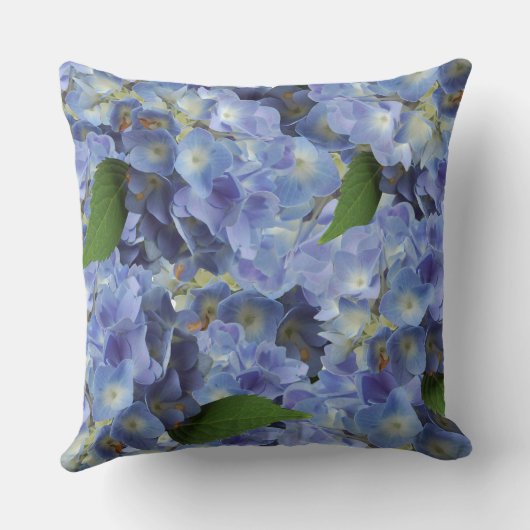 花の模様（青） クッション (裏面)