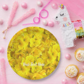 花の模様(黄色) ペーパープレート (パーティー)