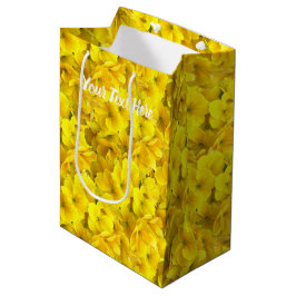 花の模様（黄色） ミディアムペーパーバッグ