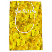 花の模様（黄色） ミディアムペーパーバッグ (正面)