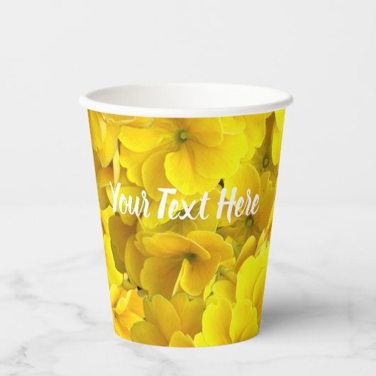 花の模様（黄色） 紙コップ (正面)