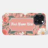 花の模様 iPhoneケース (裏面横)