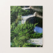 花の橋の印象派絵画写真 ジグソーパズル (縦)