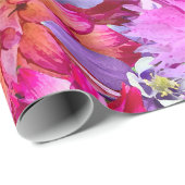 花の橋 - 大判、ピンクの花々 ラッピングペーパー (ロールコーナー)