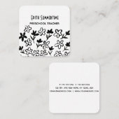 花の正方形の名刺 スクエア名刺 (正面/裏面)