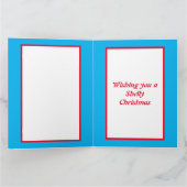 花の殻を持つかわいいクリスマスのカメ カード (内部)