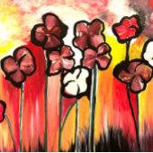 花の母の手絵を描 トートバッグ