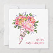 花の母の日のカード，あいさつカード，ギフト (正面)