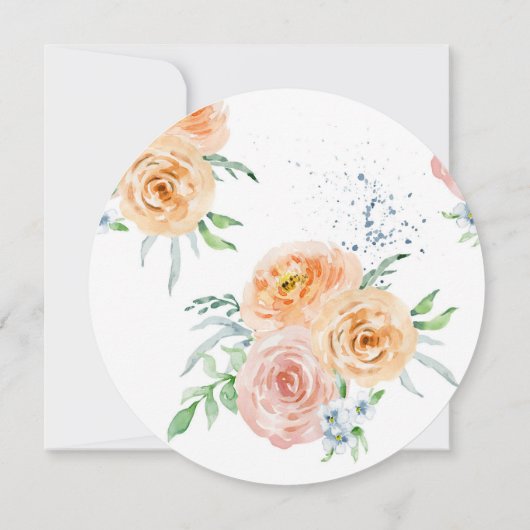 花の母の日のブランチの円の招待状 セーブザデート (裏面)