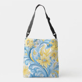 花の民俗芸術パターン クロスボディバッグ (裏面)