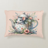 花の水差しから覗くかわいいねずみのイラスト アクセントクッション (裏面)