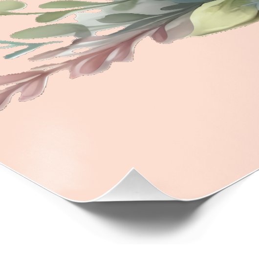 花の水差しの中のキュートなネズミのイラスト ポスター (コーナー)