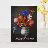 花の水差しスチルライフカード カード (黄色い花)