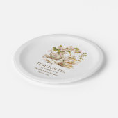 花の水差し お茶の時間 ブライダルシャワー ペーパープレート (アングル)