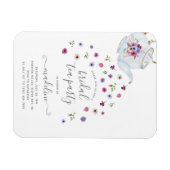 花の水差し ウェディングシャワーのパーティー招待状 マグネット (横)