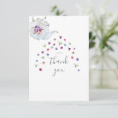 花の水差し ウェディング ブライダル ティーパーティー サンキューカード (スタンド正面)