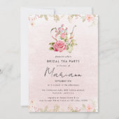 花の水差し ブライダルシャワーティーパーティーの招待状 招待状 (正面)