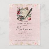 花の水差し ブライダルシャワーティーパーティー招待状 ポストカード (正面)