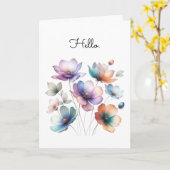 花の水彩イラストレーションかわいらしブーケ カード (黄色い花)