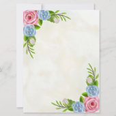 花の水彩ウェディング招待状 招待状 (裏面)