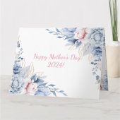 花の水彩エレガントな母の日 カード (裏面)