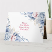 花の水彩エレガントな母の日 カード (正面)