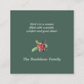 花の水彩クリスマス スクエア名刺 (裏面)