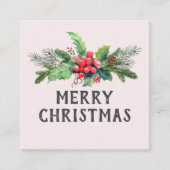 花の水彩クリスマス スクエア名刺 (正面)